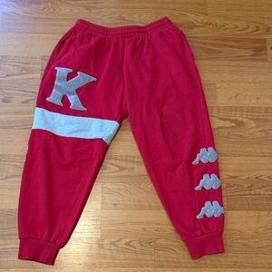 Kappa Red Joggers with Gray Details